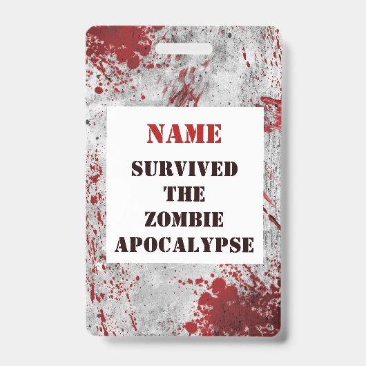 Personalisiert Zombie Apokalypse Blood Lanyard Ausweis (Vorderseite)