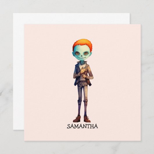 Personalisiert Zoombie Halloween (Vorne/Hinten)