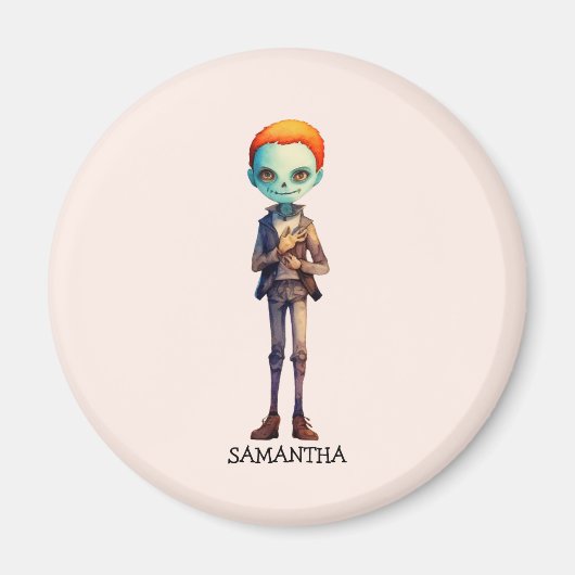 Personalisiert Zoombie Halloween Magnet (Vorne)