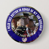 Personalisiert zu Ehren meines Sohnes Button (Vorderseite)