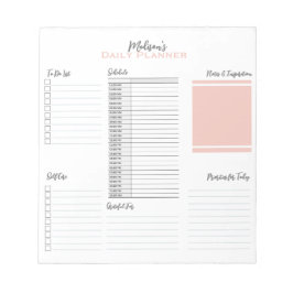 Personalisiert zu erledigende Tagesplaner Notizblock