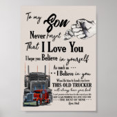 Personalisiert zu meinem Son Trucker Poster vom Va (Vorne)
