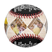 Personalisiert zu meinem Vater Custom 4 FotoCollag Baseball (Vorderseite)