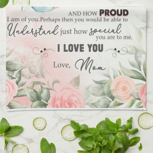 Personalisiert zu meinem wunderschönen Töchterblan Geschirrtuch (Gefaltet)