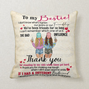 Personalisiert zu meinen Bestie für das Geschenk  Kissen