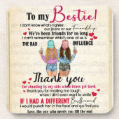 Personalisiert zu meinen Bestie Getränkeuntersetzer (Vorderseite)