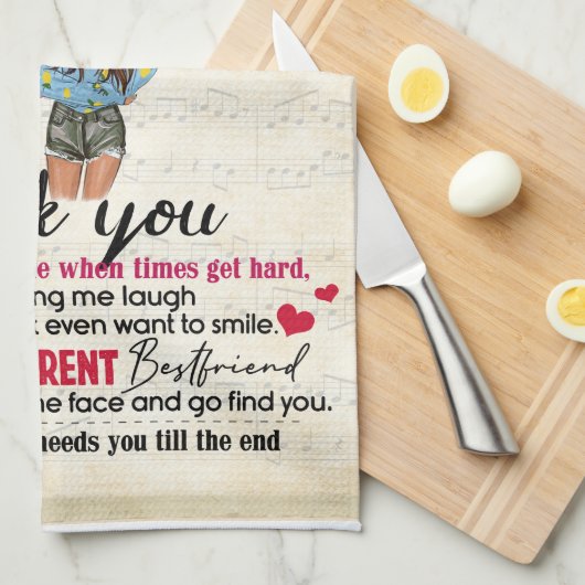 Personalisiert zu meiner Bestie Blanket Geschirrtuch (Viertel Falte)