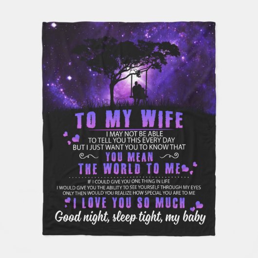 Personalisiert zu meiner Ehefrau Brief von Husband Fleecedecke (Vorderseite)