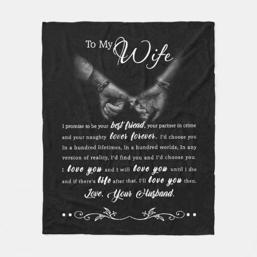 Personalisiert zu meiner Ehefrau Fleecedecke (Vorderseite)