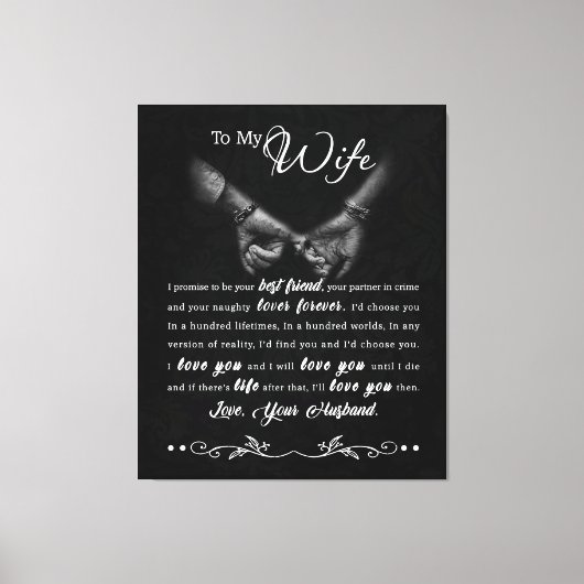 Personalisiert zu meiner Ehefrau Leinwanddruck (Vorderseite)