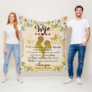 Personalisiert zu meiner Ehefrau Liebe für immer  Fleecedecke