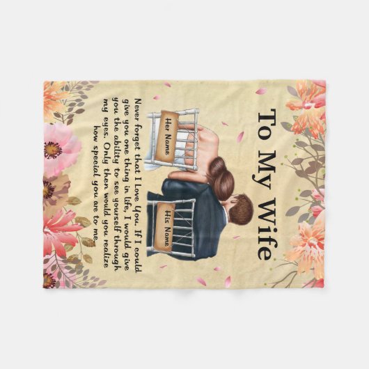 Personalisiert zu meiner Ehefrau Liebe von Husband Fleecedecke (Vorderseite (Horizontal))