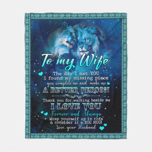 Personalisiert zu meiner Ehefrau Liebe von Husband Fleecedecke (Vorderseite)