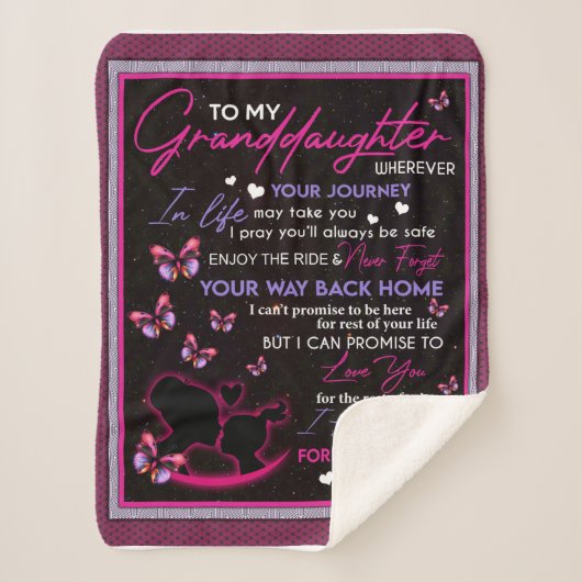 Personalisiert zu meiner Grandtochter-Schmetterlin Sherpadecke (Vorderseite)