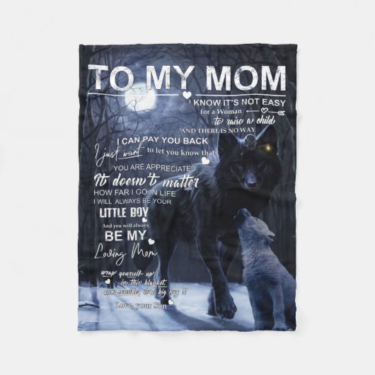 Personalisiert zu meiner Mama von Son, Fleecedecke (Vorderseite)