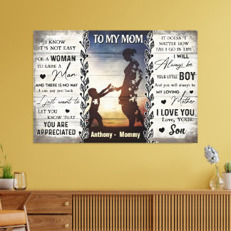 Personalisiert zu meiner Mama werde ich immer dein Leinwanddruck