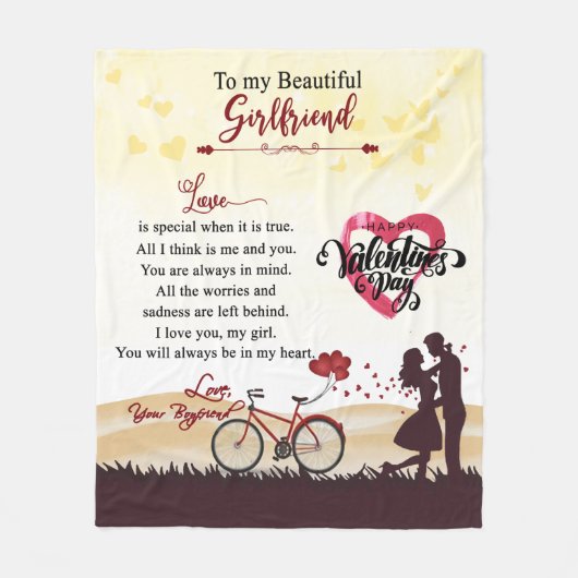 Personalisiert zu meiner schönen Freundin Blanket Fleecedecke (Vorderseite)
