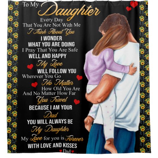 Personalisiert zu meiner Tochter Blanket Duschvorhang (Vorderseite)