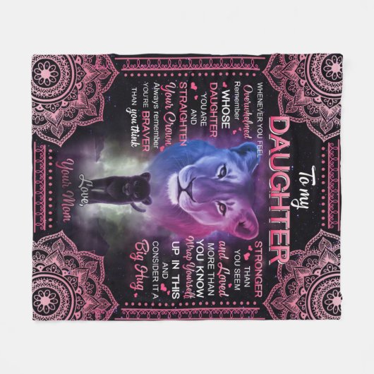 Personalisiert zu meiner Tochter Blanket Fleecedecke (Vorderseite (Horizontal))