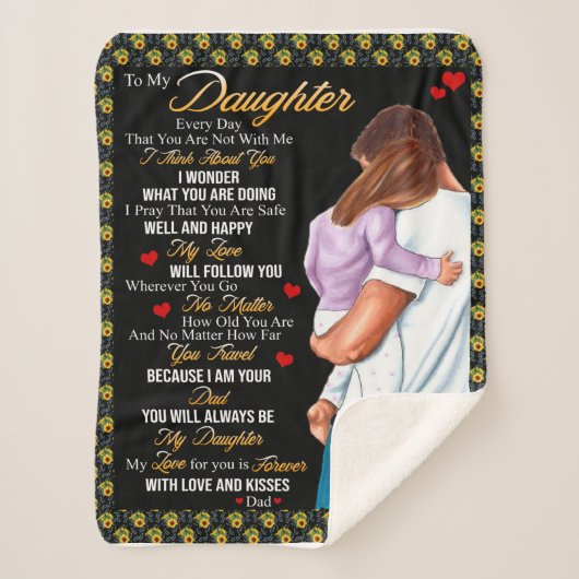 Personalisiert zu meiner Tochter Blanket Sherpadecke (Vorderseite)