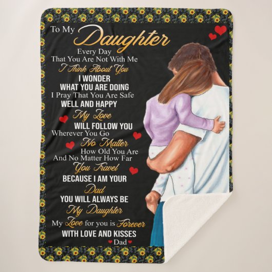 Personalisiert zu meiner Tochter Blanket Sherpadecke (Vorderseite)