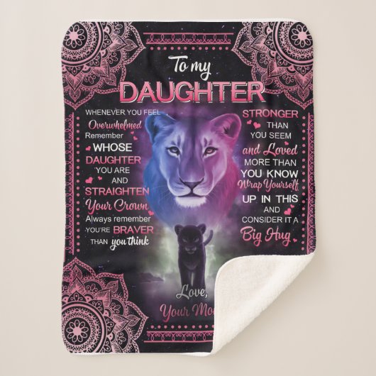 Personalisiert zu meiner Tochter Blanket Sherpadecke (Vorderseite)