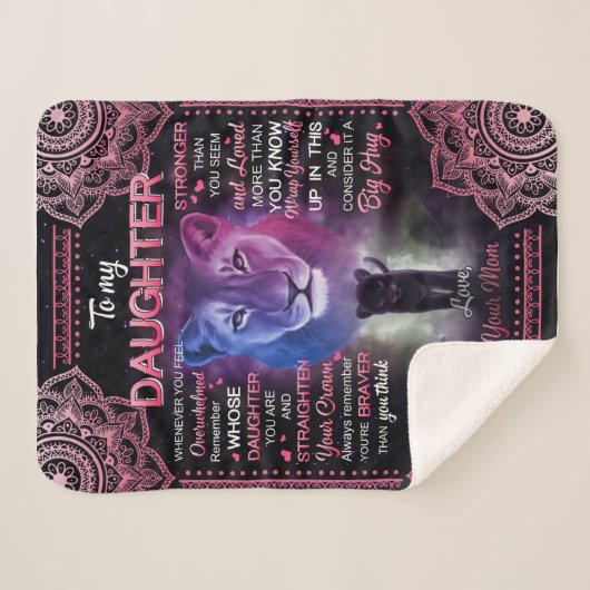 Personalisiert zu meiner Tochter Blanket Sherpadecke (Vorderseite (Horizontal))