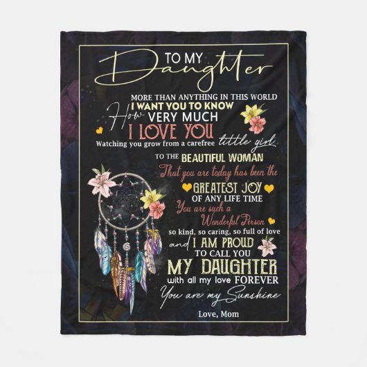 Personalisiert zu meiner Tochter, Liebe von der Ma Fleecedecke (Vorderseite)