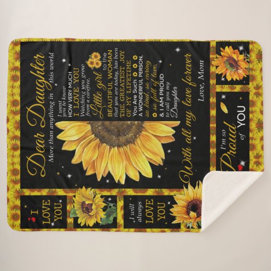 Personalisiert zu meiner Tochter Liebe von Mama So Sherpadecke (Vorderseite (Horizontal))