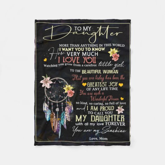 Personalisiert zu meiner Tochter, Liebe von Mama T Fleecedecke (Vorderseite)