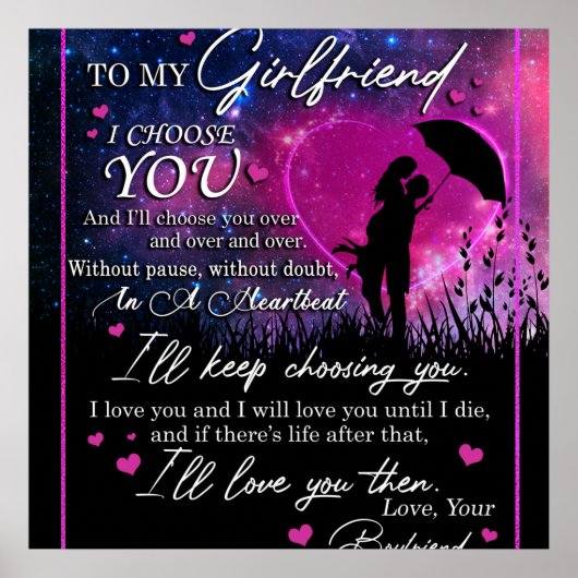 Personalisiert zu meiner wunderbaren Freundin aus  Poster (Vorne)