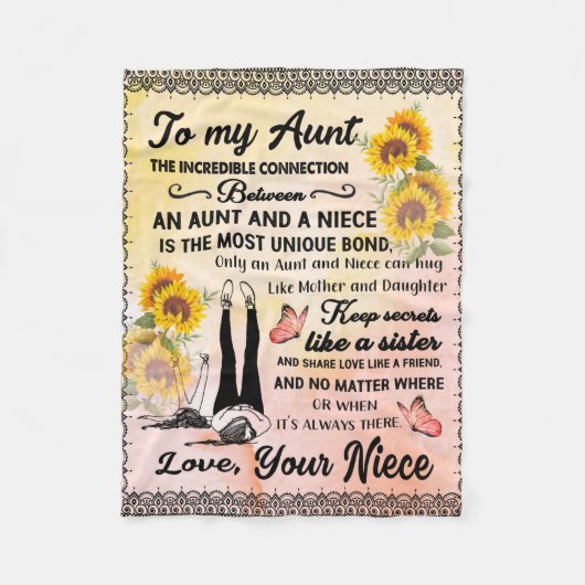 Personalisiert zu meiner wunderschönen Tante Sonne Fleecedecke (Vorderseite)