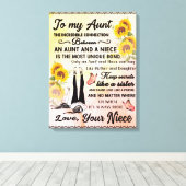 Personalisiert zu meiner wunderschönen Tante Sonne Leinwanddruck (Insitu (Holzboden))