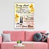 Personalisiert zu meiner wunderschönen Tante Sonne Leinwanddruck (Insitu (Wohnzimmer))