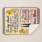 Personalisiert zu meiner wunderschönen Tante Sonne Sherpadecke (Vorderseite (Horizontal))