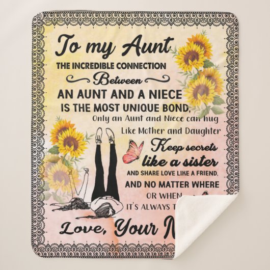 Personalisiert zu meiner wunderschönen Tante Sonne Sherpadecke (Vorderseite)