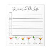 Personalisiert zu tun List Martini Cosmo Manhattan Notizblock (Vorderseite)