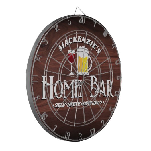 Personalisiert Zuhause-Bar-Thema Dartscheibe (Vorderseite Links)