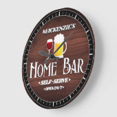 Personalisiert Zuhause-Bar-Thema Große Wanduhr (Winkel)