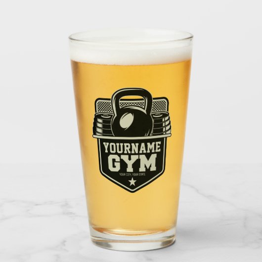 Personalisiert Zuhause GYM Kettlebell Fitness Trai Glas (Vorne (Gefüllt))