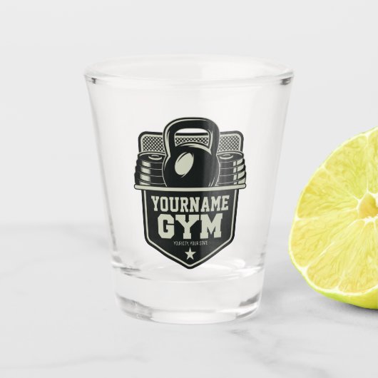 Personalisiert Zuhause GYM Kettlebell Fitness Trai Schnapsglas (Vorderseite)
