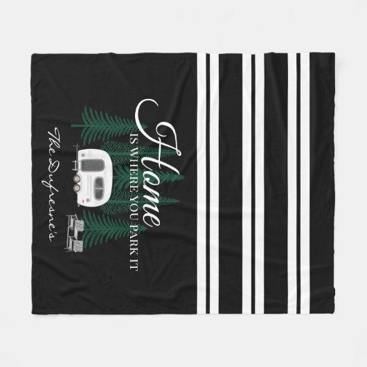 Personalisiert "Zuhause ist, wo Sie ihn parken" Fleecedecke (Vorderseite (Horizontal))