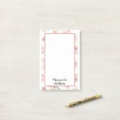 Personalisiert Zuhause Office Boho Pink Florals Post-it Klebezettel (Auf Schreibtisch)