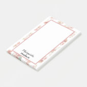 Personalisiert Zuhause Office Boho Pink Florals Post-it Klebezettel (angewinkelt)