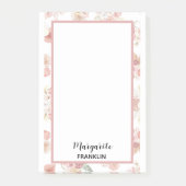 Personalisiert Zuhause Office Boho Pink Florals Post-it Klebezettel (Vorderseite)