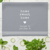 Personalisiert Zuhause Sweet Zuhause Coordinates Geschirrtuch (Gefaltet)