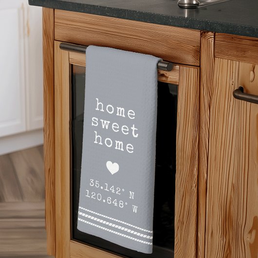 Personalisiert Zuhause Sweet Zuhause Coordinates Geschirrtuch