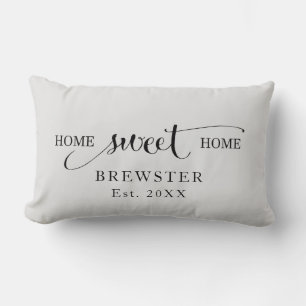 Personalisiert Zuhause Sweet Zuhause Familienname Lendenkissen