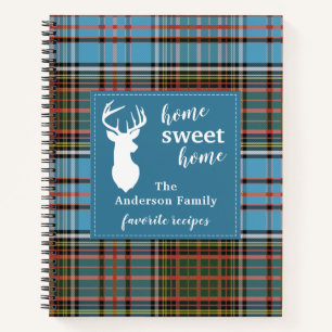 Personalisiert Zuhause Sweet Zuhause Tartan Anders Notizblock