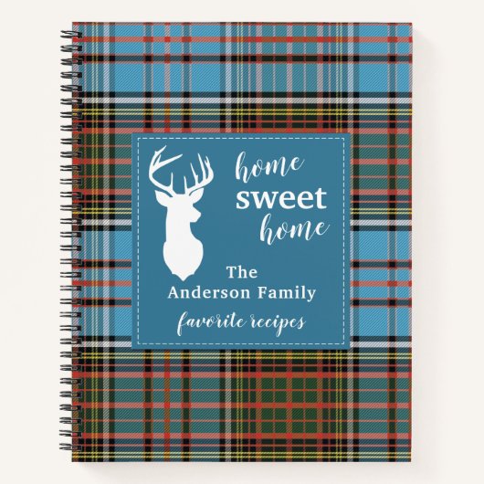 Personalisiert Zuhause Sweet Zuhause Tartan Anders Notizblock (Vorderseite)